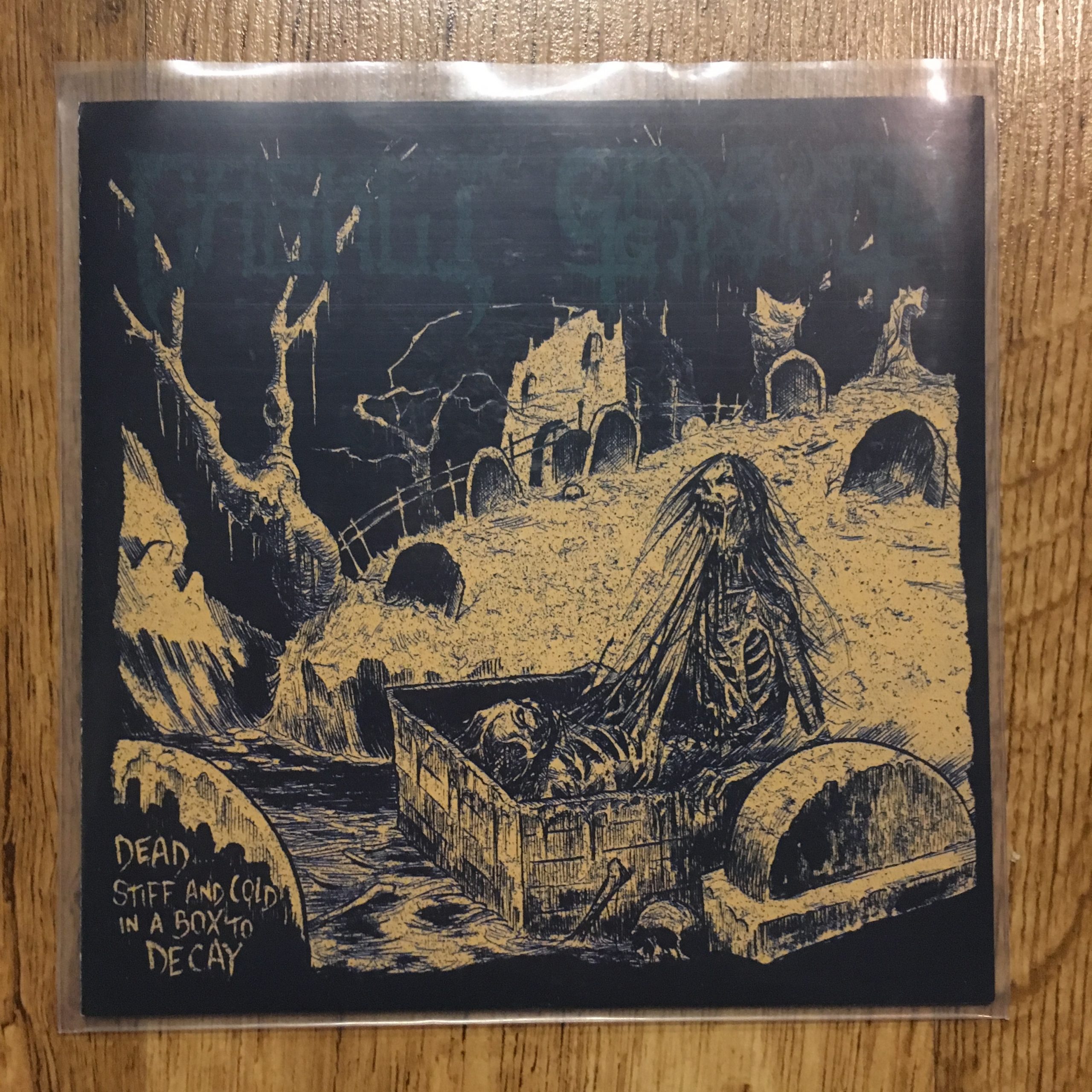 Photo of the Graveyard Ghoul / Casket - "Dead... Stiff and Cold in a Box to Decay" 7" EP (Black vinyl)